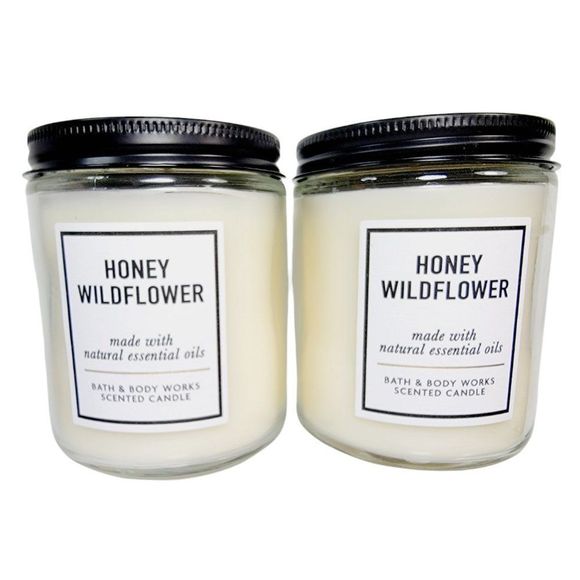 2 Bath & Body Works HONEY WILDFLOWER 1 Wick Medium 7oz Candles NEW - Picture 3 of 11